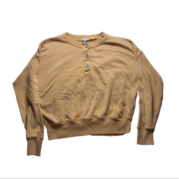 American Eagle Mustard Yellow Button Up Sweater! - Picture 4 of 5